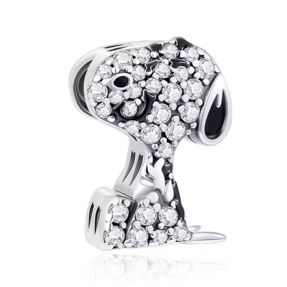 NWOT Peanuts Snoopy Dog Bling Charm Sterling Silver 925